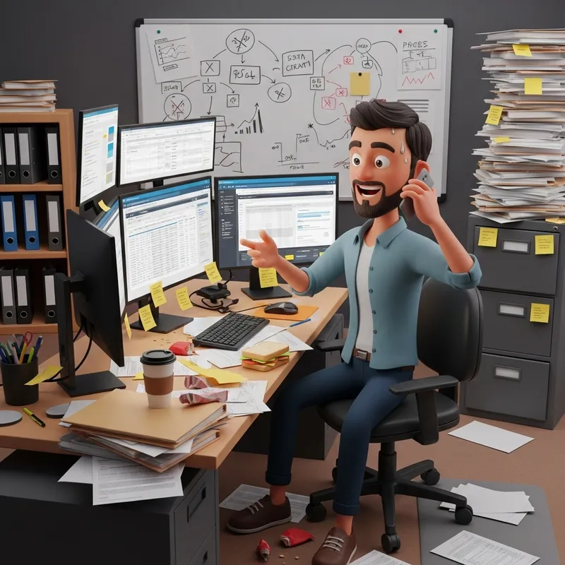 Business owner overwhelmed with chaos
